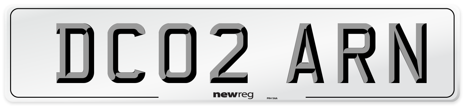 DC02 ARN Number Plate from New Reg
